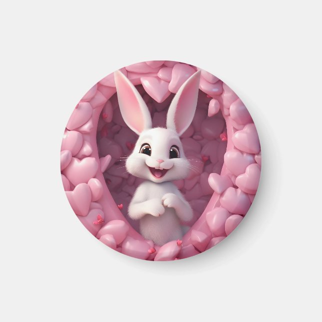 Cute Valentine Bunny Magnet (Front)