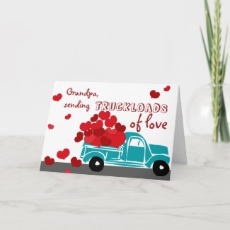 Cute Valentine Card Truck for Grandpa