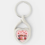 Cute Valentine Cats in Heart Sunglasses Keychain