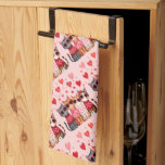 Cute Valentine Cats in Heart Sunglasses Kitchen Towel