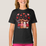 Cute Valentine Cats in Heart Sunglasses T-Shirt