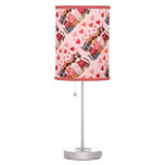 Cute Valentine Cats in Heart Sunglasses Table Lamp