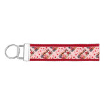 Cute Valentine Cats in Heart Sunglasses Wrist Keychain