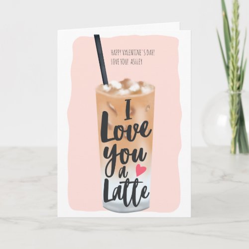 Cute valentine coffee latte quote 3 photos collage card