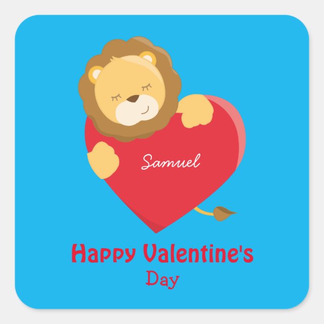 Cute Valentine day for him Square Sticker (Front)