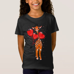 Cute Valentine day giraffe heart balloons T-Shirt