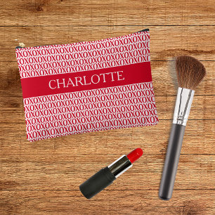Cute Valentine Day XOXO Red And Pink Accessory Pouch