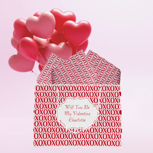 Cute Valentine Day XOXO Red And Pink Large Gift Bag