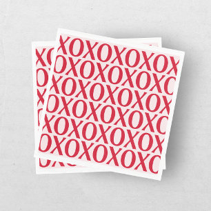 Cute Valentine Day XOXO Red And Pink Napkins