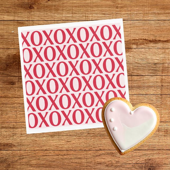 Cute Valentine Day XOXO Red And Pink Napkins (Creator Uploaded)