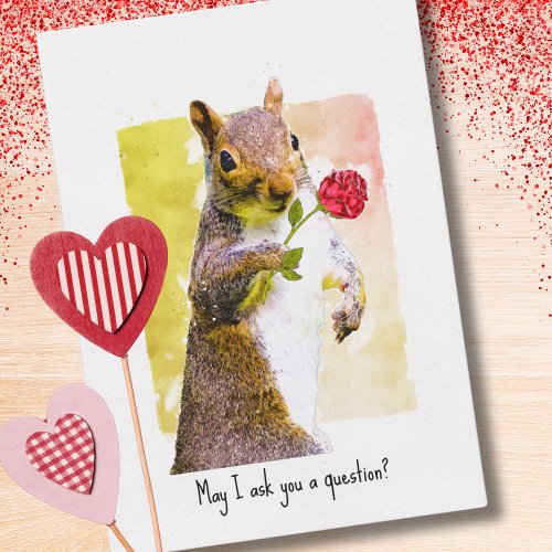 Cute Valentine for School Classmates Squirrel Note Card