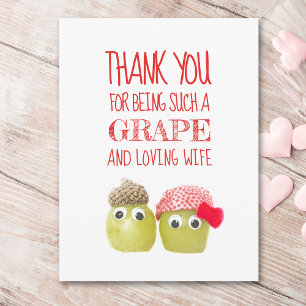 Cute Valentine for Vegan Wife - GRAPEST Fruits Postcard