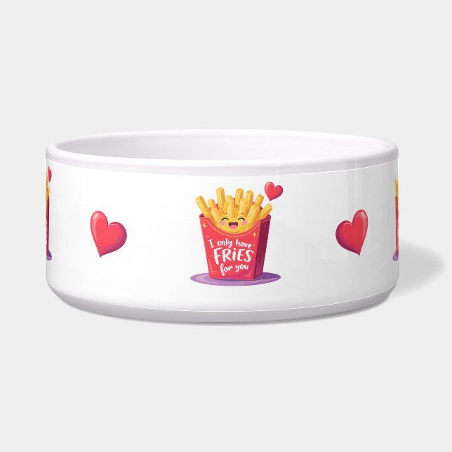 Cute Valentine French Fries Pun Bowl (Front)