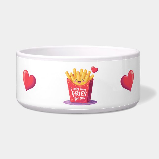Cute Valentine French Fries Pun Bowl (Front)