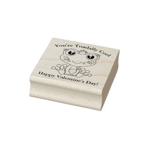 Cute Valentine Frog Hearts Rubber Stamp