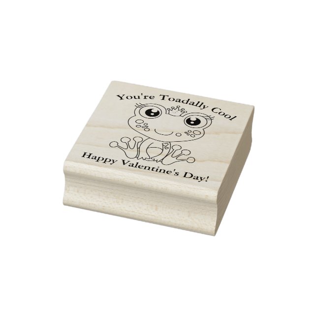 Cute Valentine Frog Hearts Rubber Stamp (Stamp)