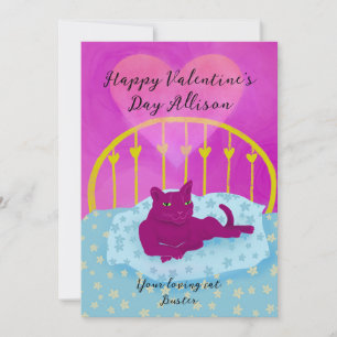 Cute Valentine From the Cat Holiday Card
