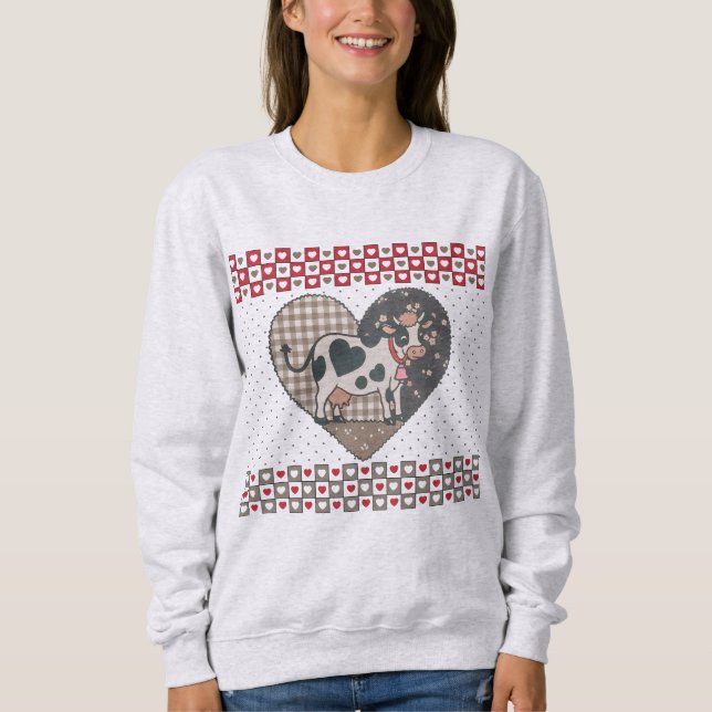 Cute Valentine Gift For Cow Lovers Sweatshirt (Front)