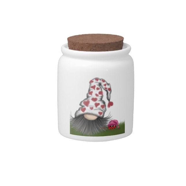 Cute Valentine Gnome Candy Jar (Front)