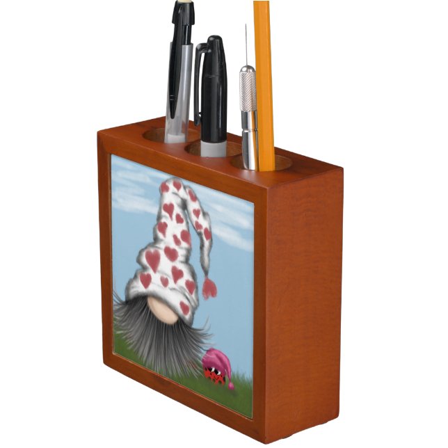 Cute Valentine Gnome Desk Organizer (In Situ)