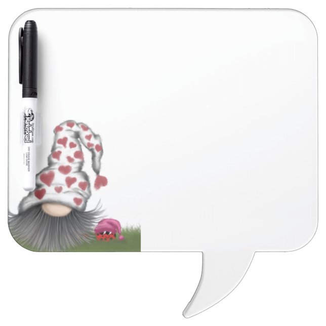Cute Valentine Gnome Dry Erase Board (Front)