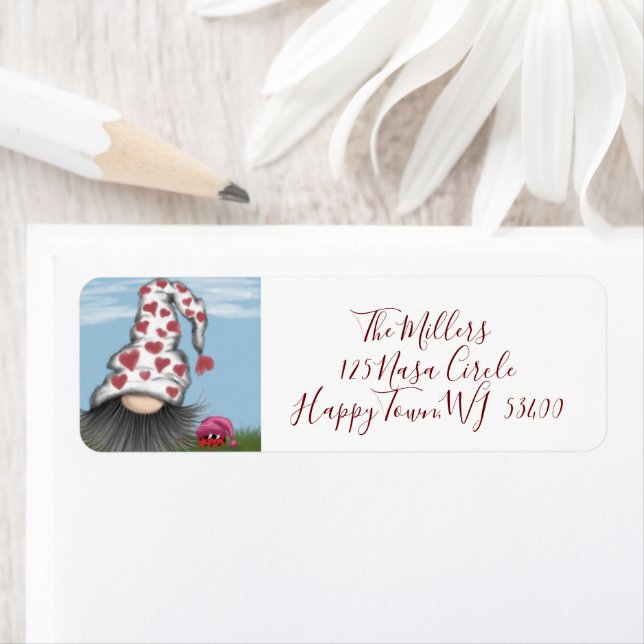 Cute Valentine Gnome Label (Insitu)