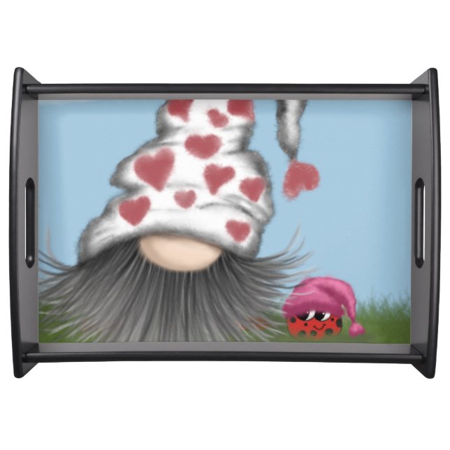 Cute Valentine Gnome Serving Tray (Front)