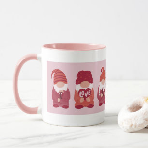 Cute Valentine Gnomes I Love You Art Mug