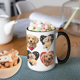 Cute Valentine Golden Retriever Dog Mug