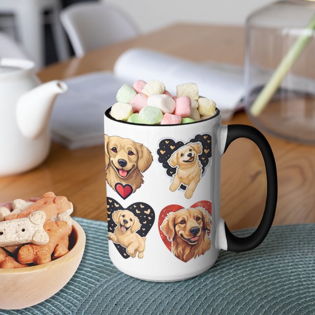 Cute Valentine Golden Retriever Dog Mug (Cute Valentine Golden Retriever Dog Mug)