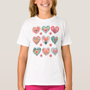 Cute Valentine Hearts Girl T-Shirt