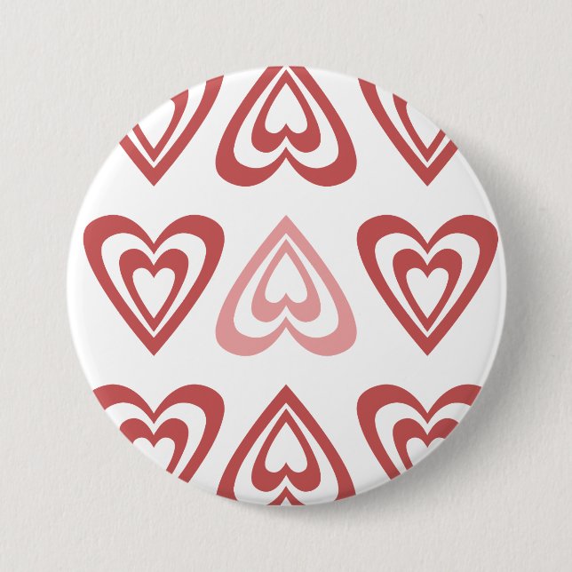 Cute Valentine Hearts – Love & Romance Design Button (Front)