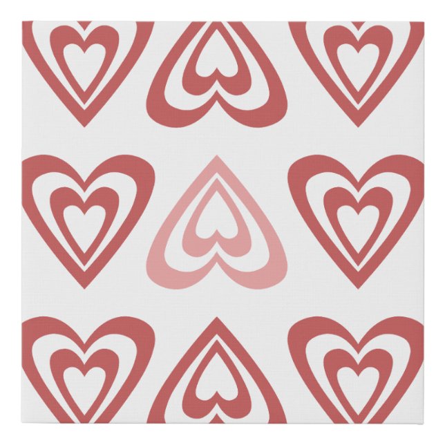 Cute Valentine Hearts – Love & Romance Design Faux Canvas Print (Front)