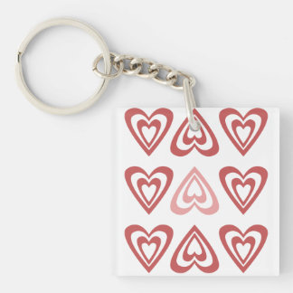 Cute Valentine Hearts – Love & Romance Design Keychain