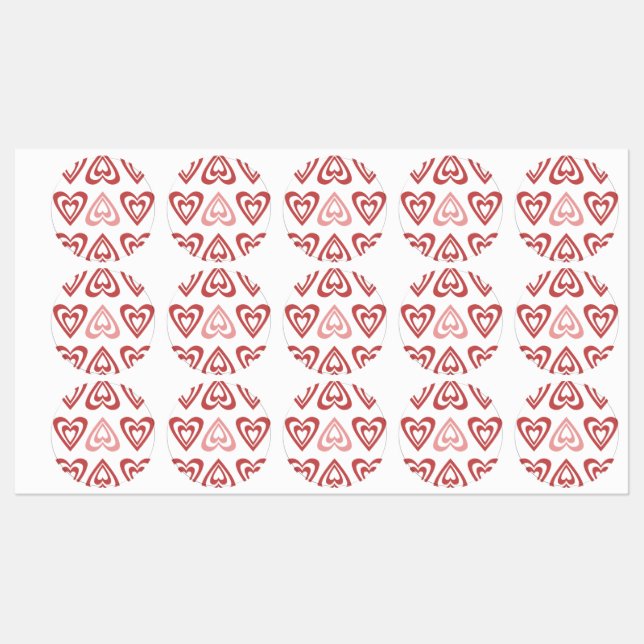 Cute Valentine Hearts – Love & Romance Design Labels (Sheet)