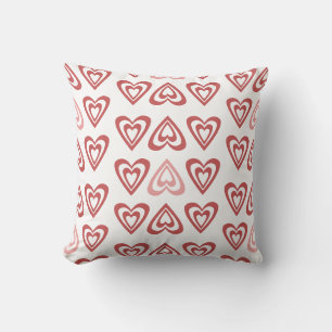 Cute Valentine Hearts – Love & Romance Design Throw Pillow