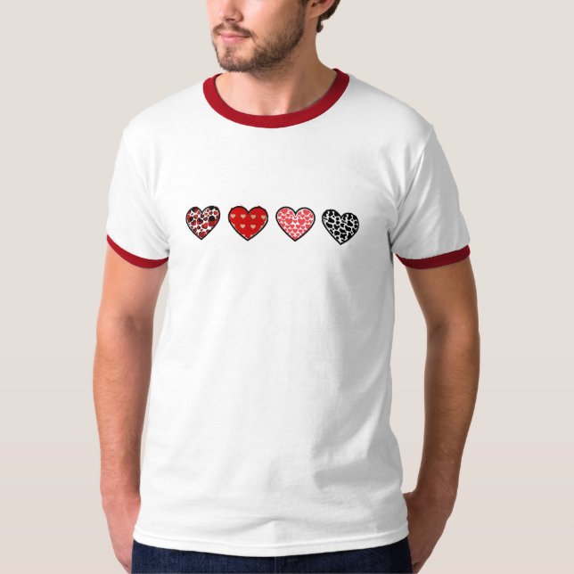 Cute Valentine Hearts Pattern | Cute Love Heart T-Shirt (Front)
