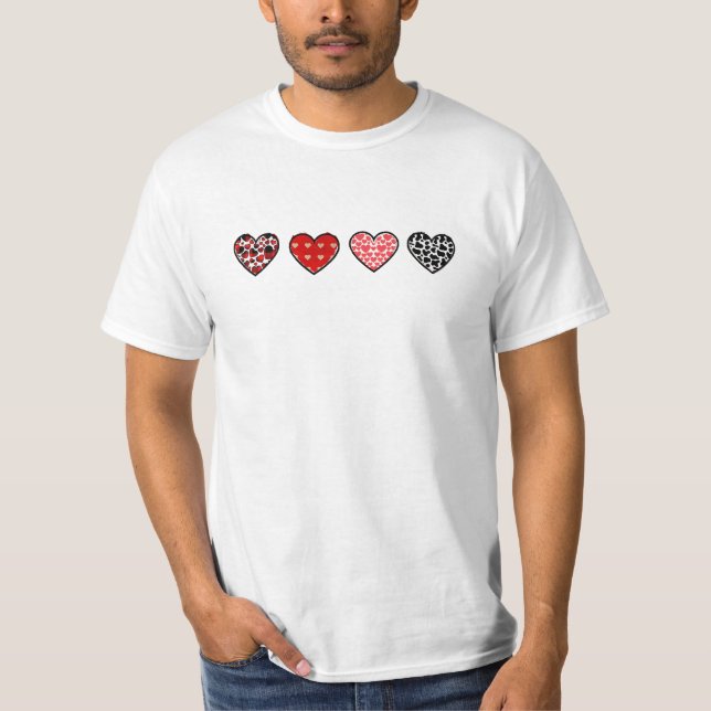 Cute Valentine Hearts Pattern | Cute Love Heart T-Shirt (Front)