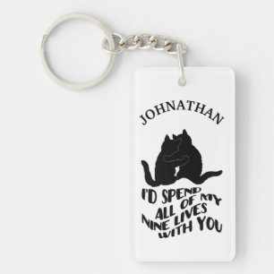 Cute Valentine kittens custom Keychain