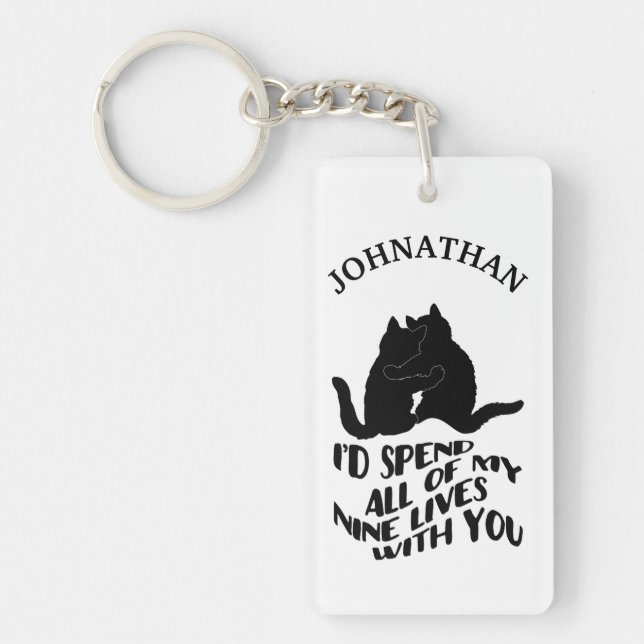 Cute Valentine kittens custom Keychain (Front)