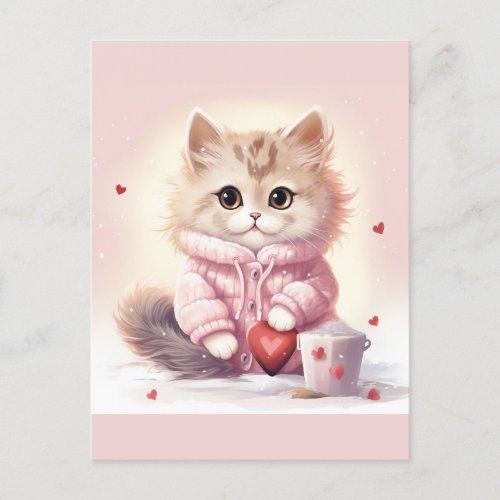 Cute Valentine kitty Postcard