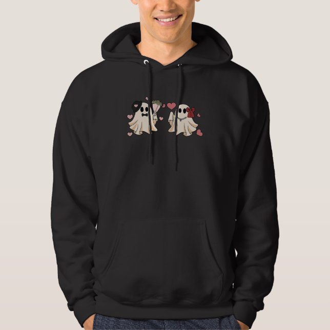 Cute Valentine Love Ghost  1 Hoodie (Front)
