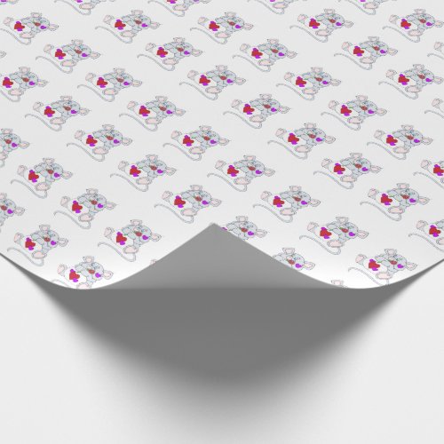 Cute Valentine Mouse Wrapping Paper