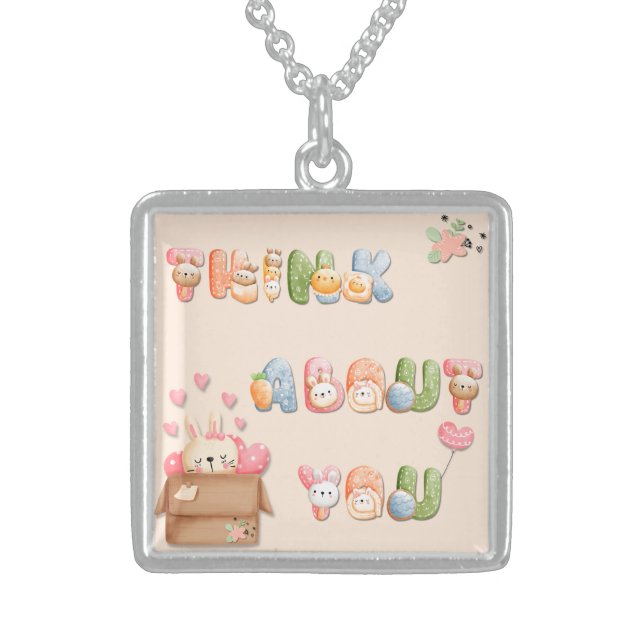 Cute Valentine Necklace | Think About You (Front)