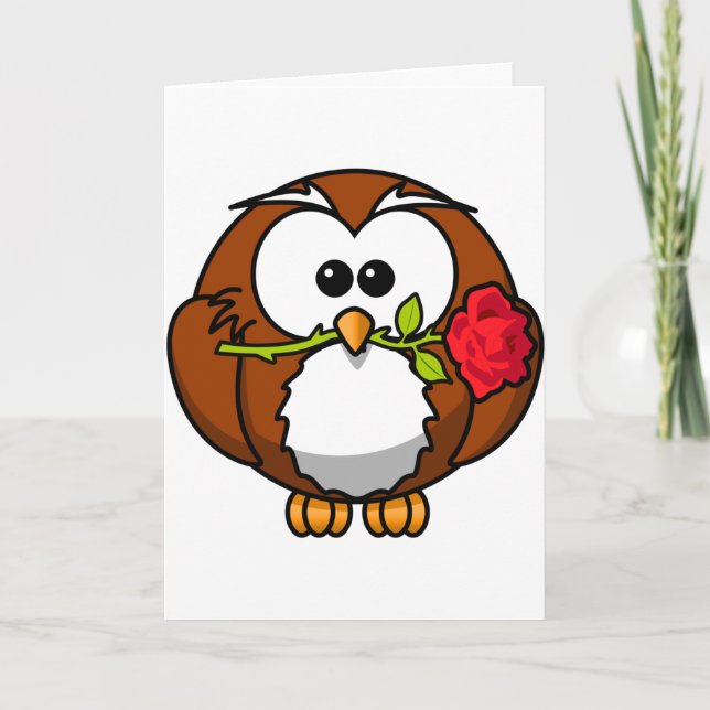 Cute Valentine Owl Holiday Card (Front)