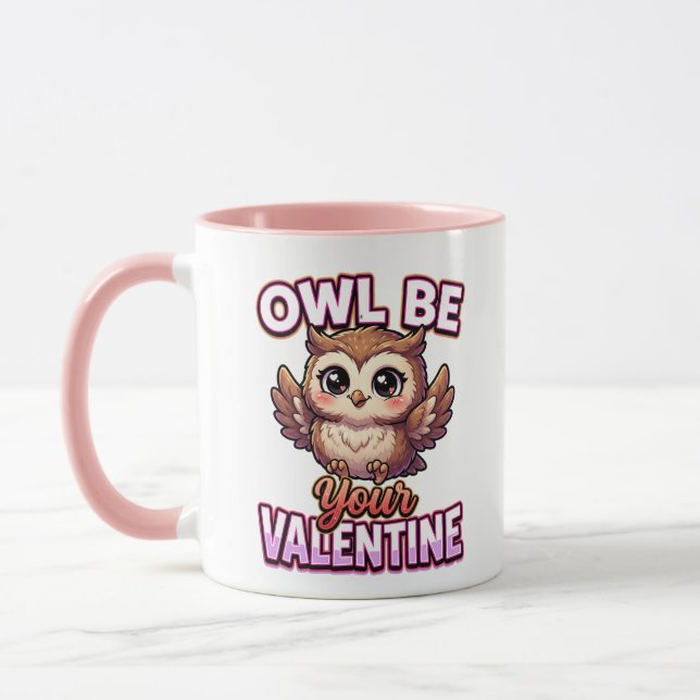 Cute Valentine Owl – Owl Be Your Valentine Mug (Left)