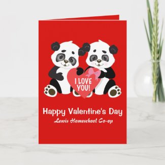 Cute Valentine Pandas Homeschool Card