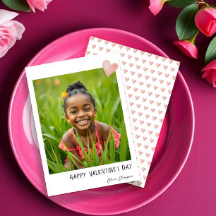 Cute Valentine Pink Heart Hand-painted Holiday Card