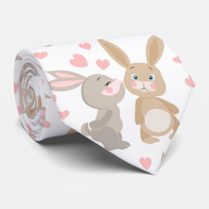 Cute Valentine Rabbits Neck Tie