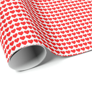 Cute valentine red heart pattern wrapping paper